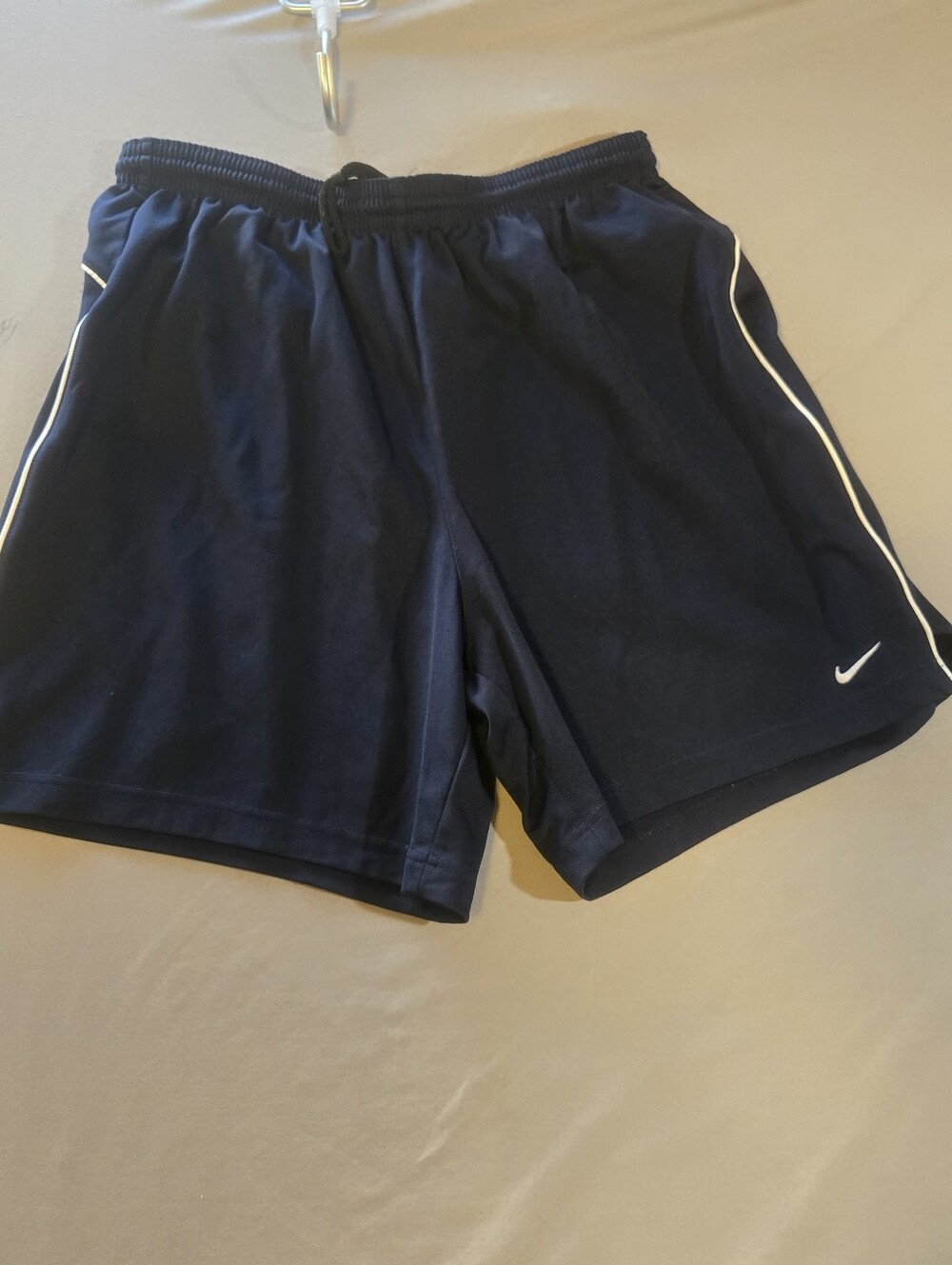 Nike Navy Athletic Shorts with White Trim Sz L